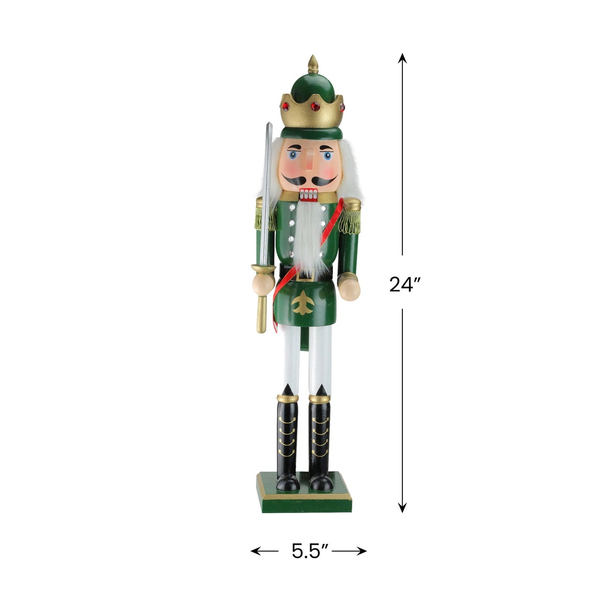 Northlight 24" Green and Gold Christmas Nutcracker King with Sword