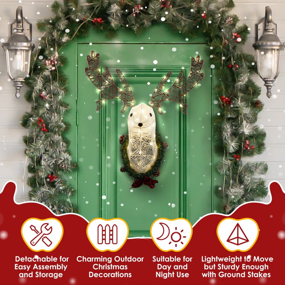 JOY Letter Sign Decoration - Lighted Home Scene Yard Sign Decor with Warm White Light - Indoor Outdoor Christmas Display for Lawn Garden - 47.2in Tall