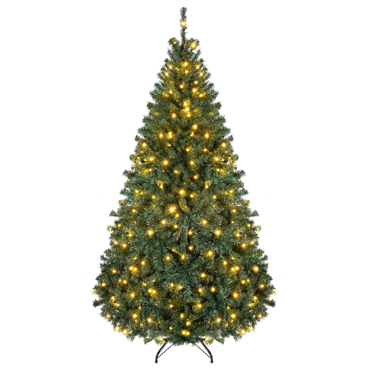 Costway 8Ft Pre-Lit Artificial Christmas Tree Hinged 750 LED Lights