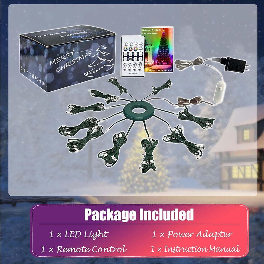 IC ICLOVER Christmas String Lights, 6.56FT x 400LEDs Waterfall String Lights, App Control with Remote, 10 Modes Christmas Tree Lights Waterproof for Indoor Outdoor Xmas Decorations