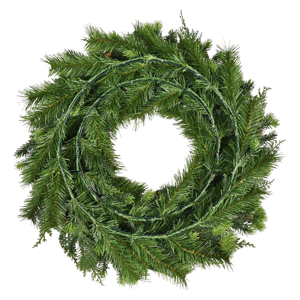Sonoma Cypress with Pinecones Artificial Christmas Wreath, Green, 24", by Holiday Time