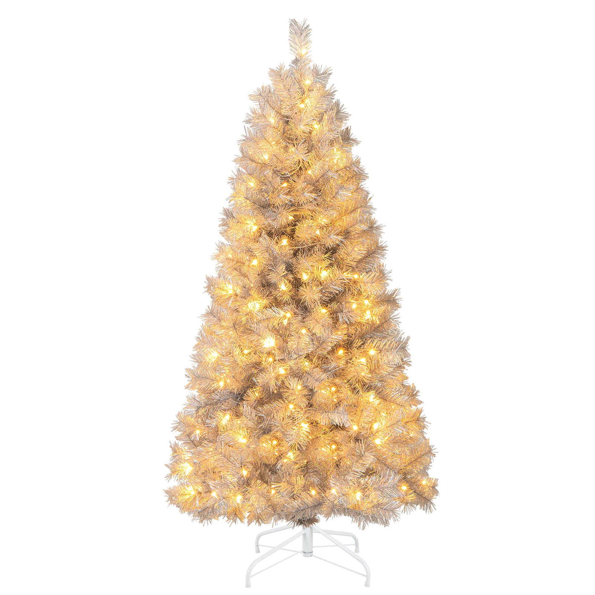 Costway 7 FT Christmas Tree Artificial Xmas Tree with 807 Branch Tips 400 LED Lights