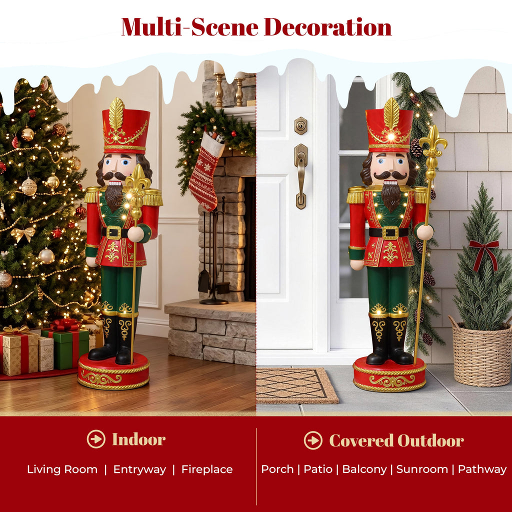 Haven Crest 3.7FT Traditional Nutcracker Soldier in Red with Lights