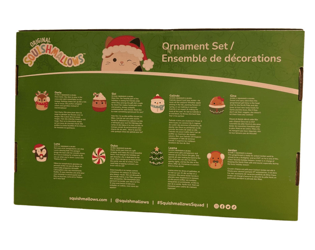 Squishmallows Christmas Ornaments 4-inch 8-Piece Mini Plush 2023