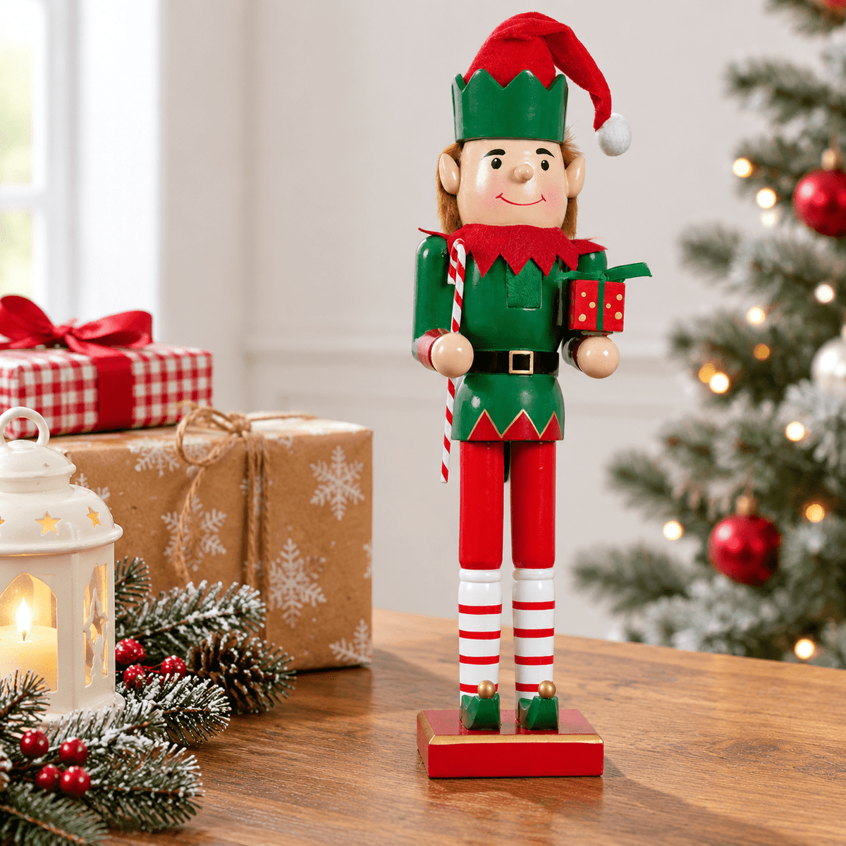 15.75 Inch Wooden Christmas Nutcracker Decorative Holiday Figure