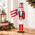 15 Inch Puerto Rico Flag Nutcracker Soldier Wood Christmas Decor