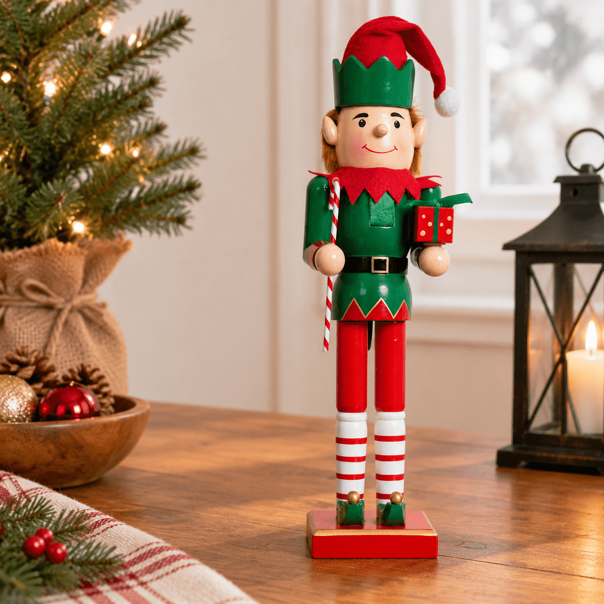 15 Inch Wooden Christmas Nutcracker Decorative Holiday Figure
