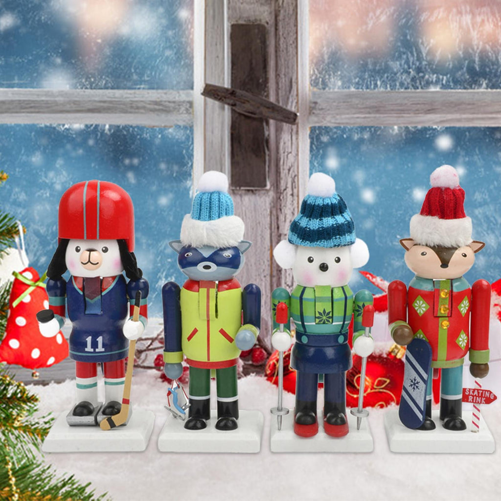 4x Wooden Christmas Nutcracker Kids Toys Festivals Props Christmas Decoration