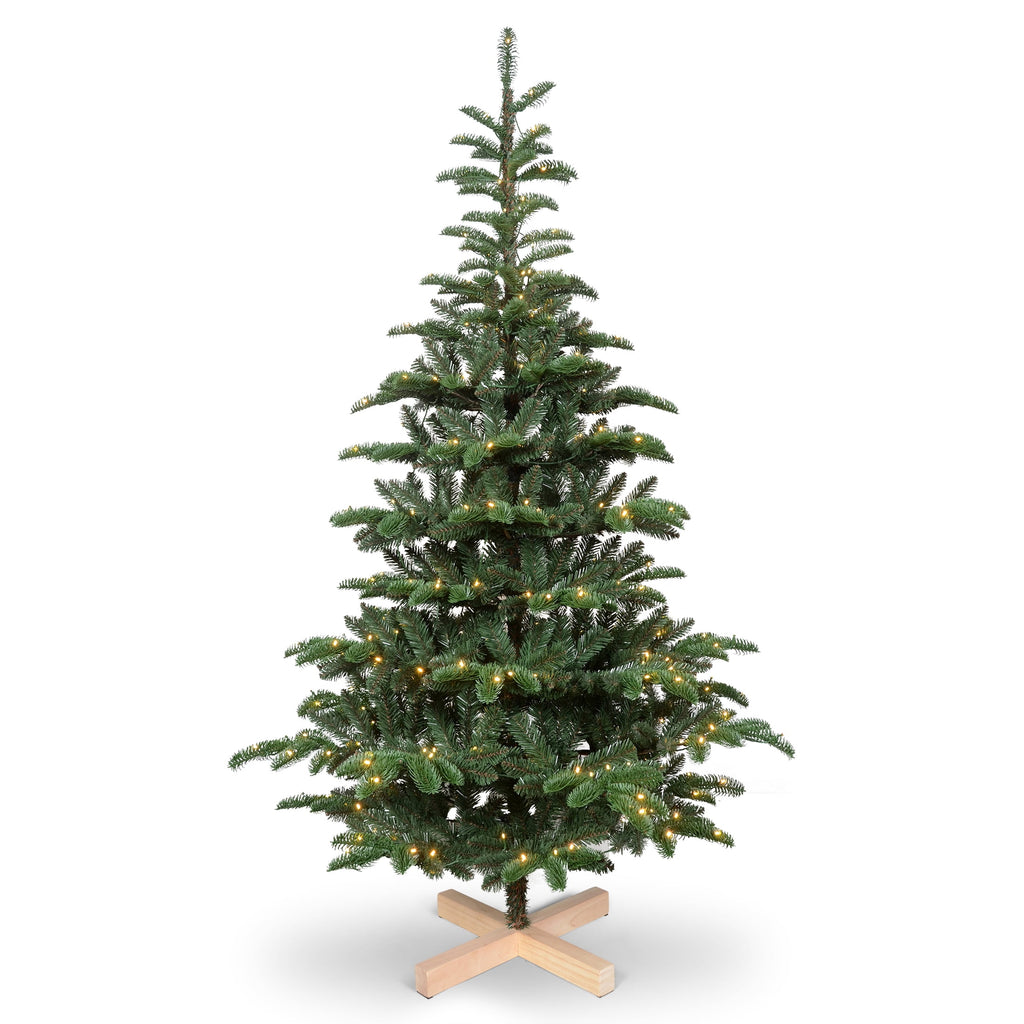 Makeatree 5ft Pre-lit Christmas Tree with 250 LED Lights, Aspen Fir, Layered & Sparse Design, Hinged Artificial Green Christmas Tree with PE&PVC Branch Tips, Fake Xmas Tree Indoor