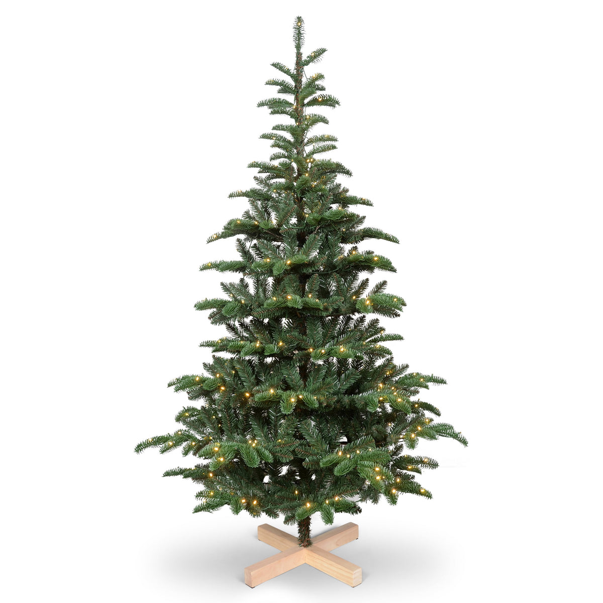 Makeatree 5ft Pre-lit Christmas Tree with 250 LED Lights, Aspen Fir, Layered & Sparse Design, Hinged Artificial Green Christmas Tree with PE&PVC Branch Tips, Fake Xmas Tree Indoor