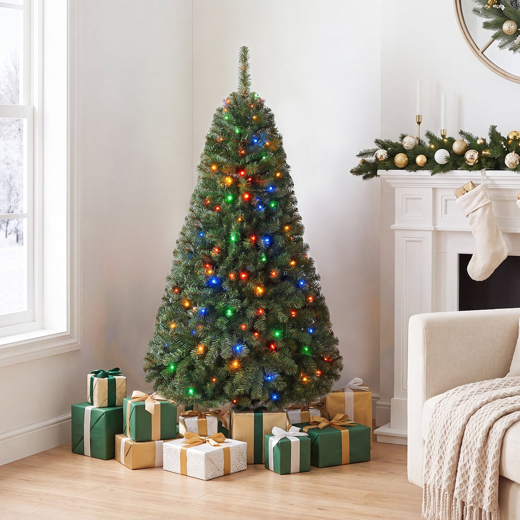Costway 4 FT Pre-Lit Artificial Christmas Tree with 296 Dense Branch Tips, 100 LED Lights