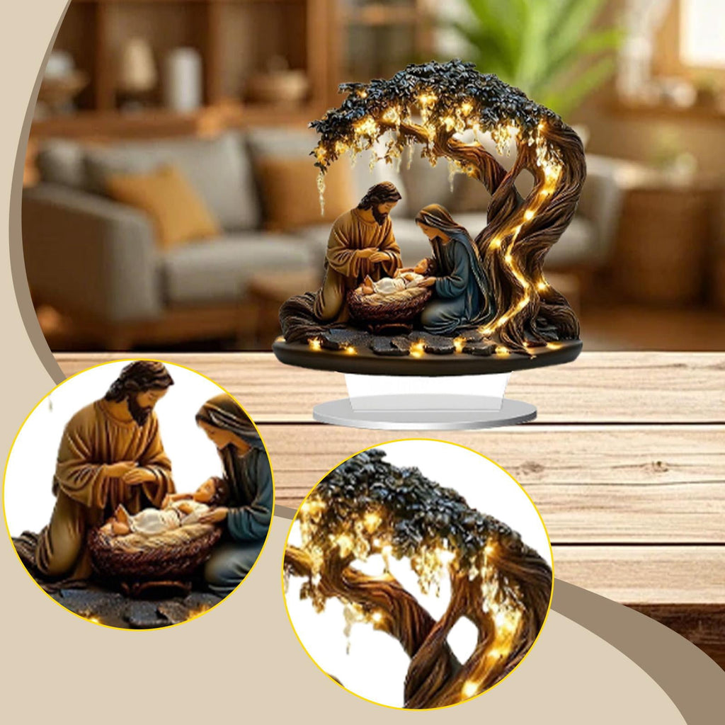 LeeQinersw Christmas Nativity Scene 2D Holy Family Xmas Tabletop Decor Nativity Display for