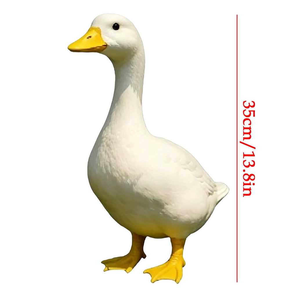 CHJK Hand-Painted Large Porch Goose Statue, Eye-catching Christmas Resin Goosey Ornaments Figurine, Compact Tabletop Ideal For Holiday Parties And Family Decor Must Have Christmas Gift