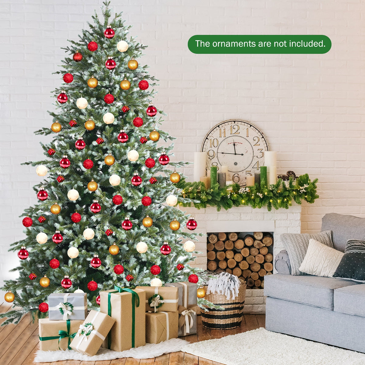 Costway 7ft Artificial Christmas Spruce Hinged Tree w/ 1260 Mixed PE & PVC Tips