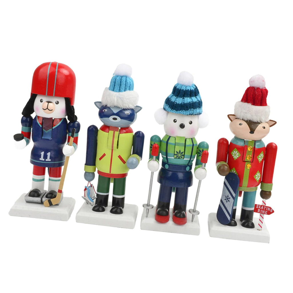 4x Wooden Christmas Nutcracker Kids Toys Festivals Props Christmas Decoration