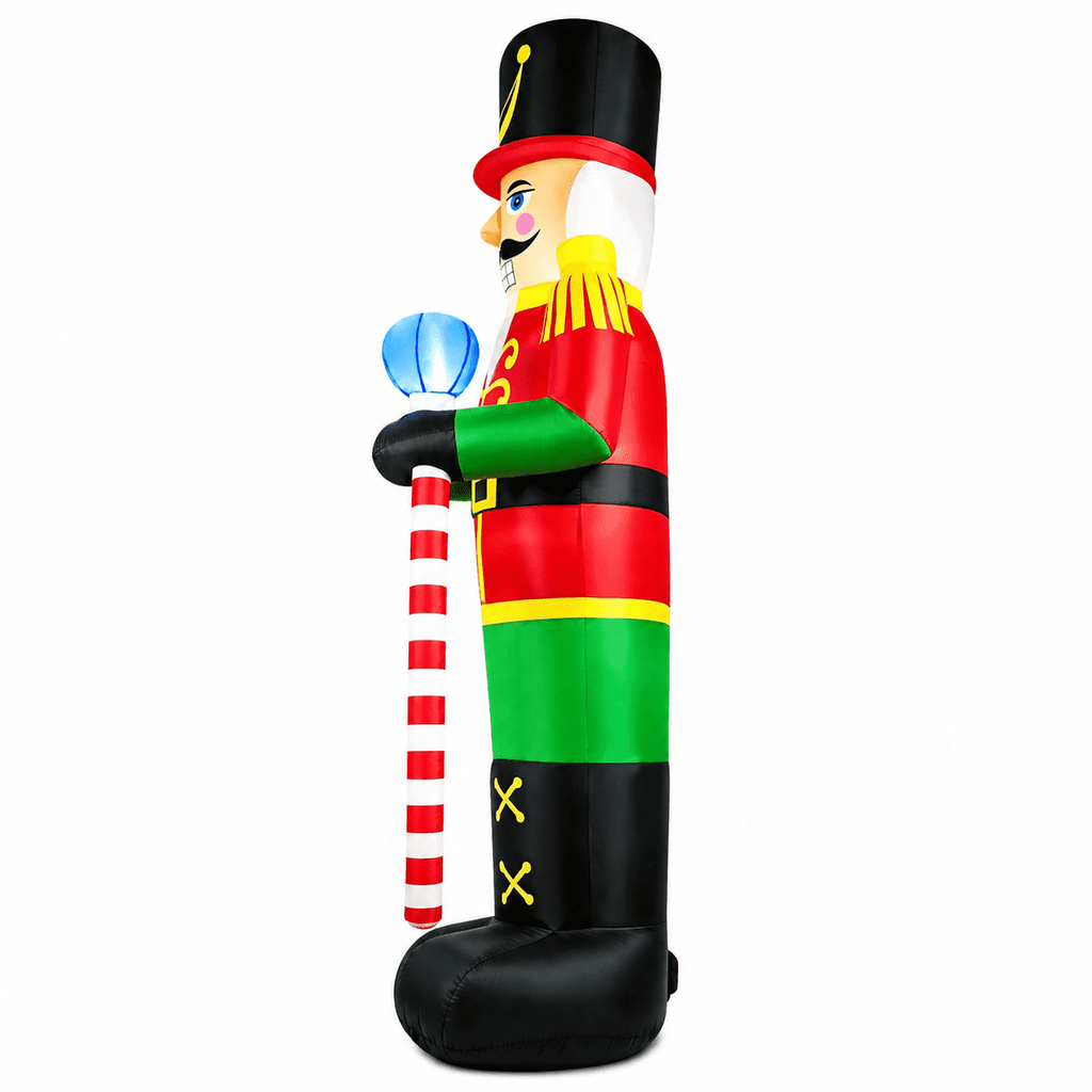Yexmas 12FT Christmas Inflatable Nutcracker Soldier, Blow Up Yard Xmas Decor with LED Light&Candy Cane for Holiday Party Lawn Garden Outdoor Decor