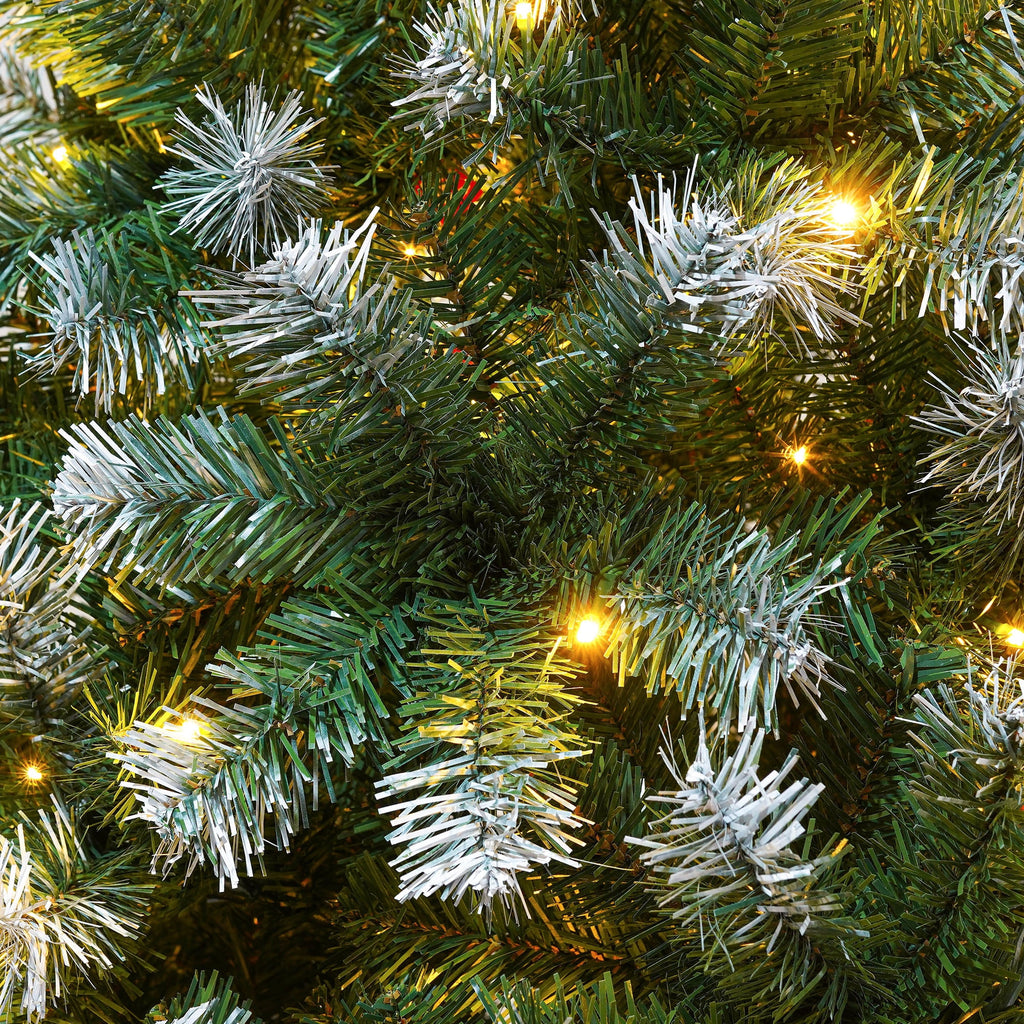 Yexmas 6ft Pre-Lit Green Christmas Tree, 11 Modes Colored LED Lights, Artificial Xmas Tree with Large Storage Bag