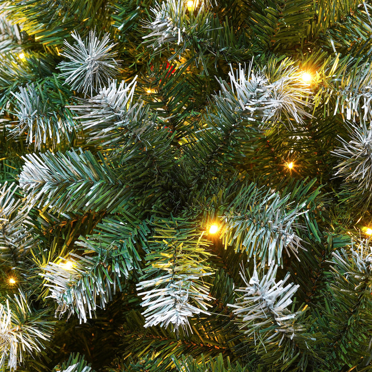 Yexmas 6ft Pre-Lit Green Christmas Tree, 11 Modes Colored LED Lights, Artificial Xmas Tree with Large Storage Bag