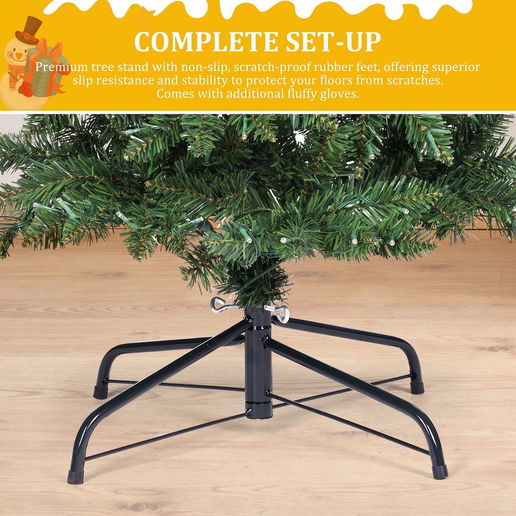 Legooin 6ft Pre-lit Slim Christmas Tree Skinny Hinged Artificial Xmas Tree with 250 Color-Changing Lights+957 Branch Tips