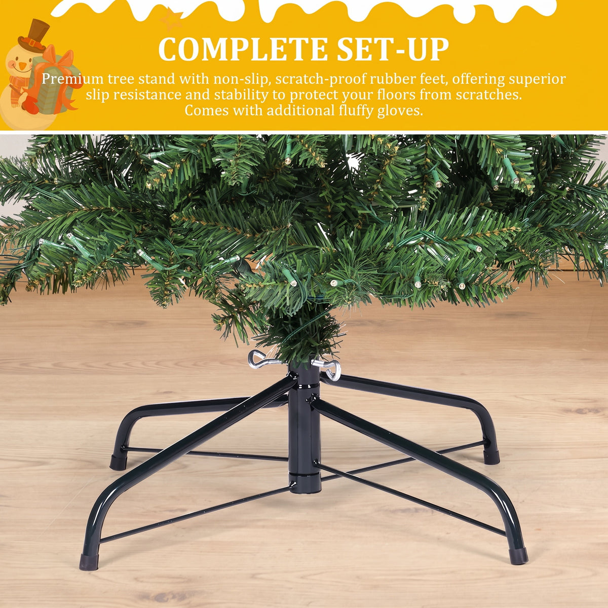 Legooin 6ft Pre-lit Slim Christmas Tree Skinny Hinged Artificial Xmas Tree with 250 Color-Changing Lights+957 Branch Tips