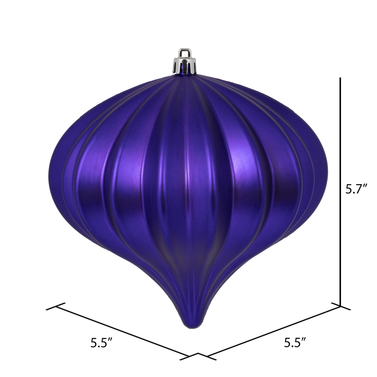 Vickerman 5.7" Burnished Orange Matte Onion Christmas Ornament, UV treated, Set of 3