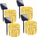 4 Pack Christmas Solar String Lights Outdoor, Total 184FT 520LED, Juhefa IP65 Waterproof Twinkle Fairy Lights for Xmas Tree, Party, Wedding, Yard, Fence Decor (Warm White)