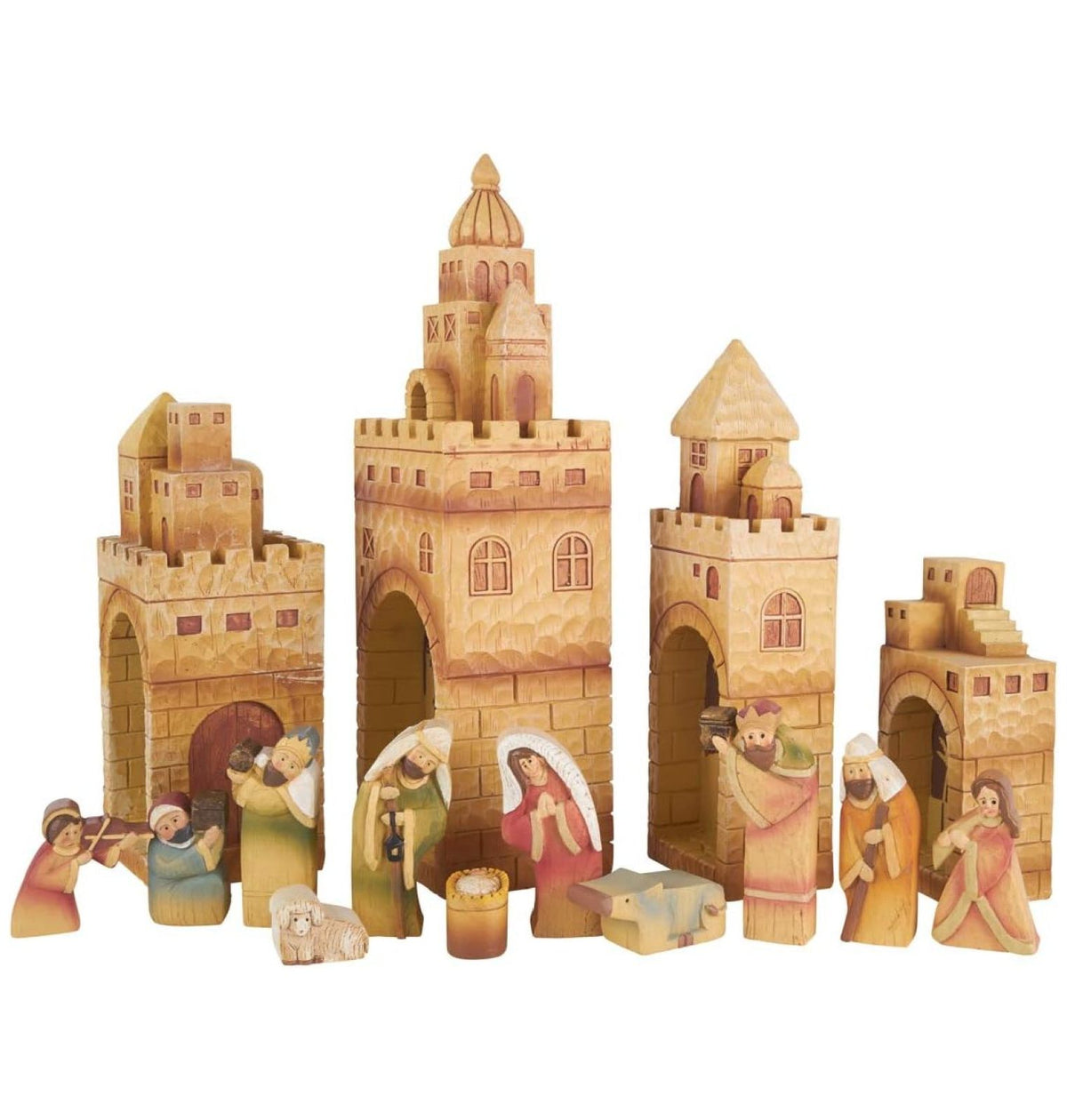 Nativity Village Set - Sets for Christmas Indoor - Manger Scene Decorations - Christmas Nativity - Holy Family Scene - (15 PC Set)