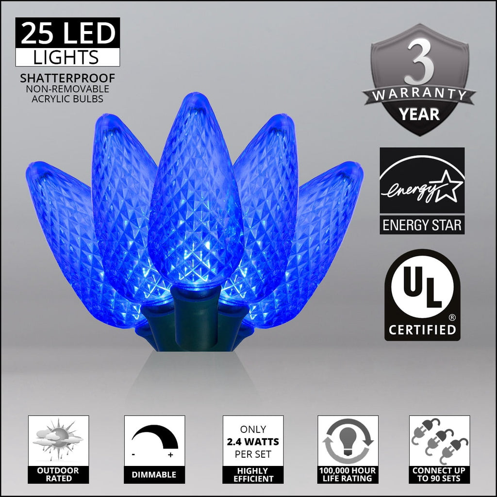Wintergreen Lighting White LED String Lights Holiday Lightings, 17' (25 Count)