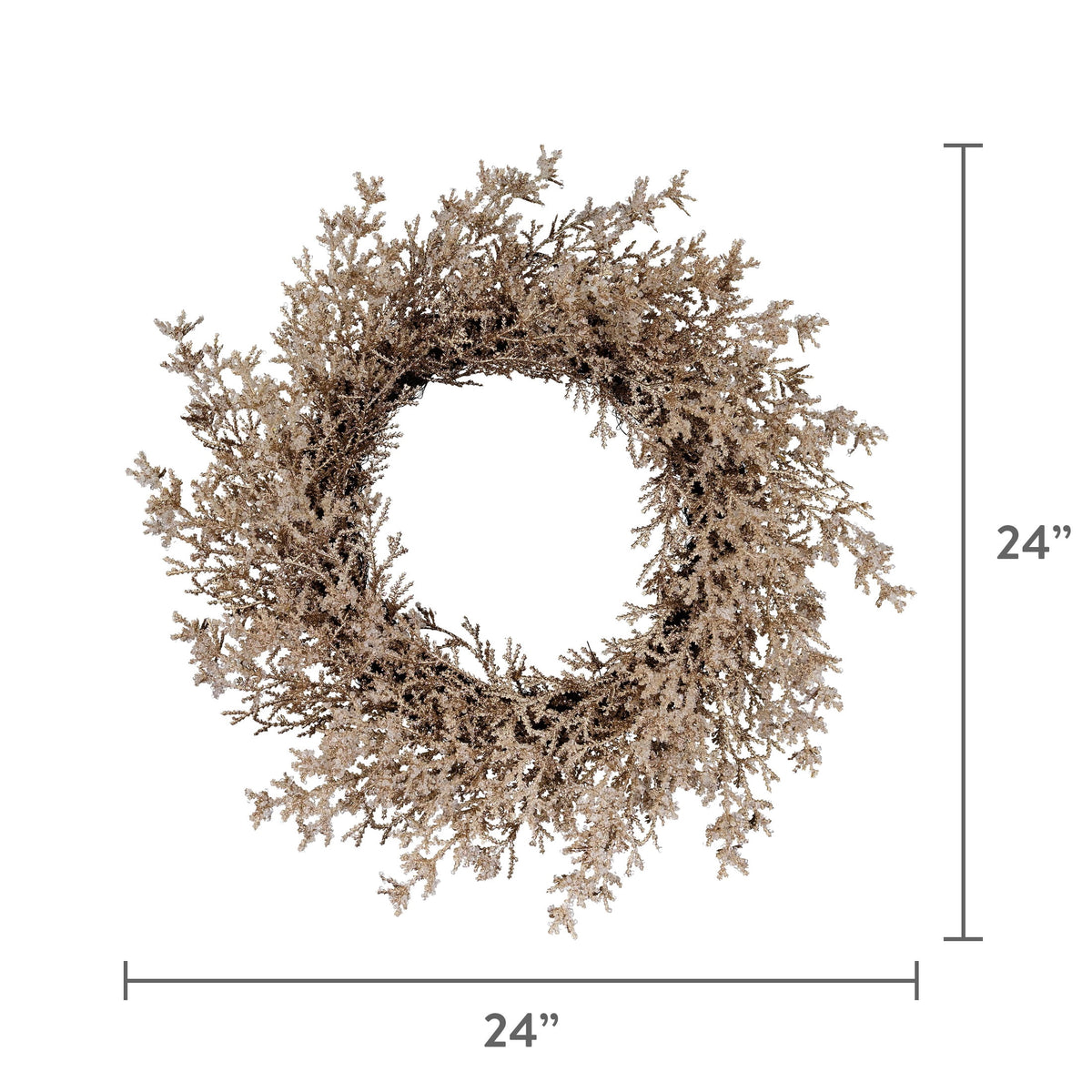 Iced Cedar Artificial Christmas Wreath, Champagne Gold, 24", by Holiday Time