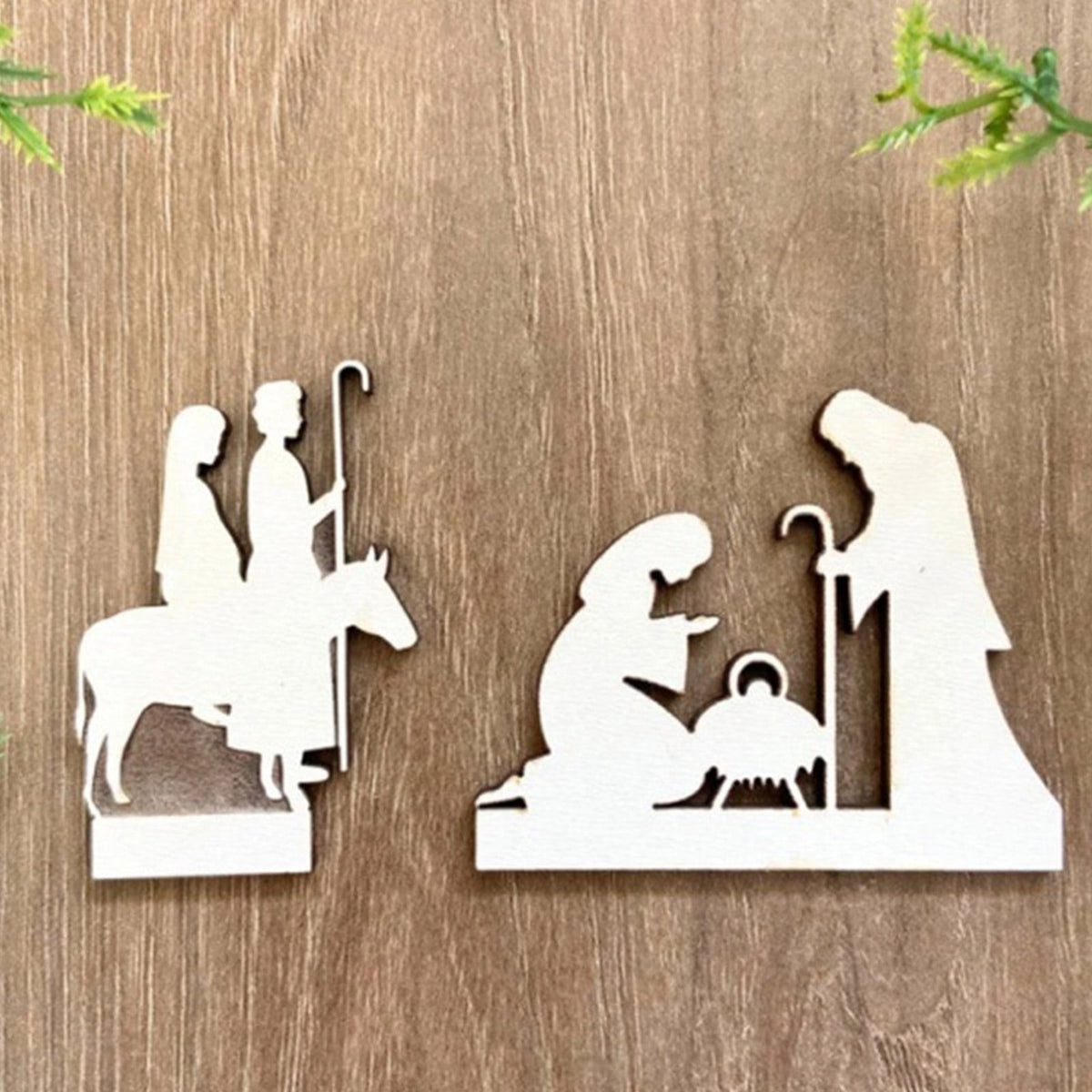 Christmas Manger Scene Countdowns Calendar Nativity Decoration with Base for Office Supplies or Shelf Display