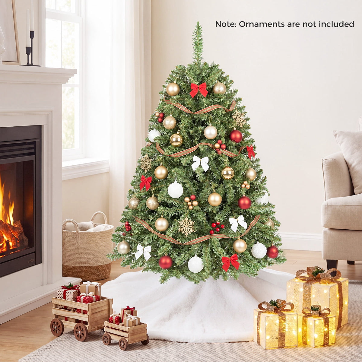 Costway 4 ft Artificial Christmas Tree with 559 Lush PVC Branch Tips & Folding Metal Stand