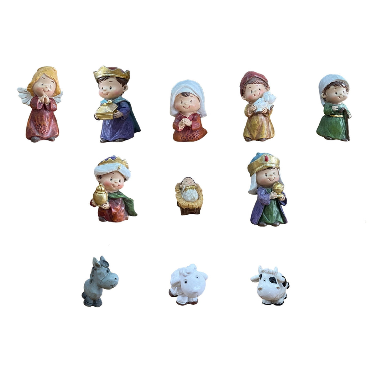Nativity Set For Kids, 11Pcs Resin Mini Nativity Scene Set, Educational Nativity Scene Christians Toys For Christmas Decor Gifts Nativity Scene, Ornament Miniature Resin Crafts