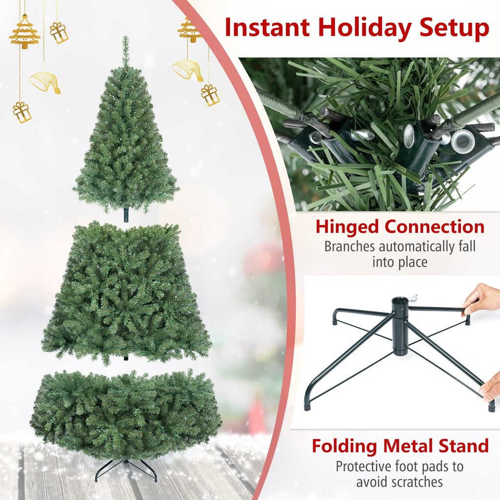 Costway 4 FT Pre-Lit Artificial Christmas Tree with 296 Dense Branch Tips, 100 LED Lights