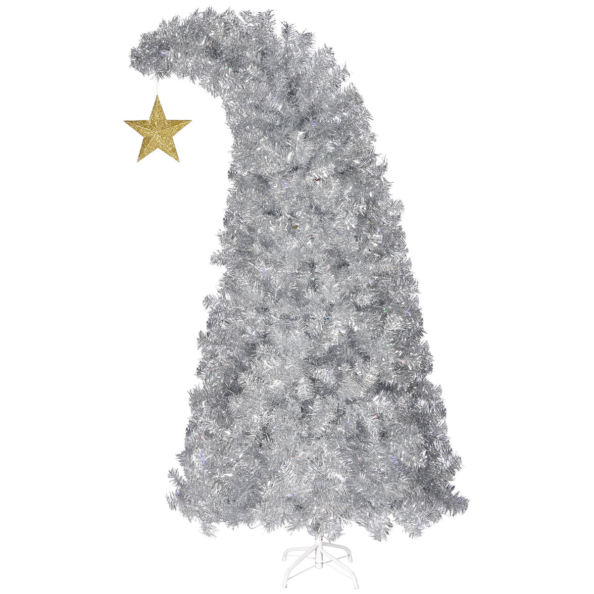 Ktaxon 8 FT Pre-lit Christmas Tree, Xmas Tree Hinged Branches with 500 RGB Lights and 1500 Branch Tips APP Controlled, for Holiday Party Store Office Home, White