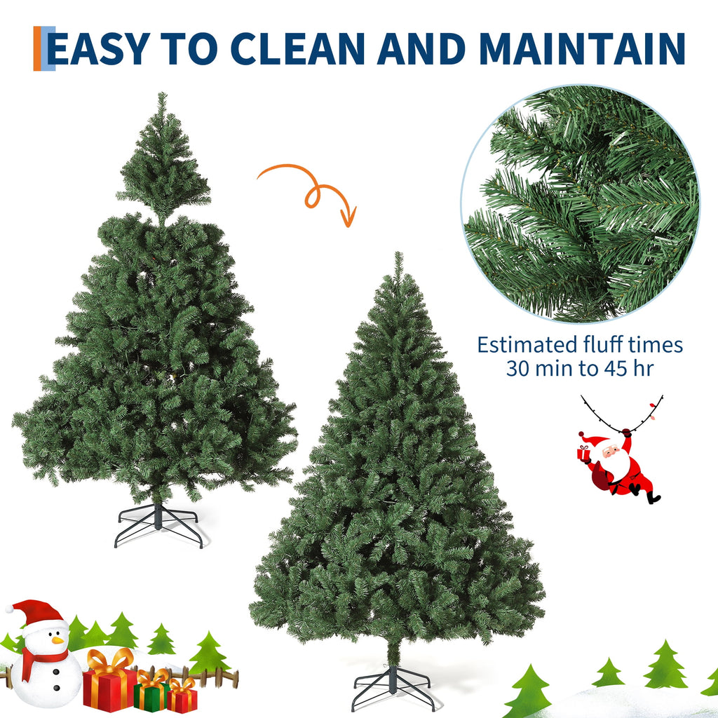 4.5FT/6FT/7.5FT/9FT Artificial Christmas Tree, Realistic Full-Body Branches, Unlit Hinged Sections, Holiday Christmas Tree, Foldable Base for Easy Setup and Storage for Home Parties