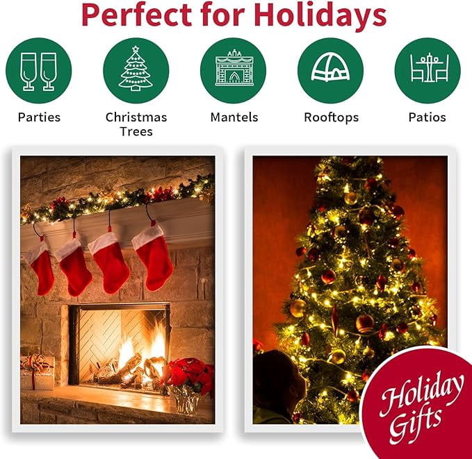LAMPHOME 100 Multicolor-Christmas Lights - 21.6FT LED String Lights, Mini led Lights for Indoor Outdoor Home Holiday Party Wedding Independence Day Decoration