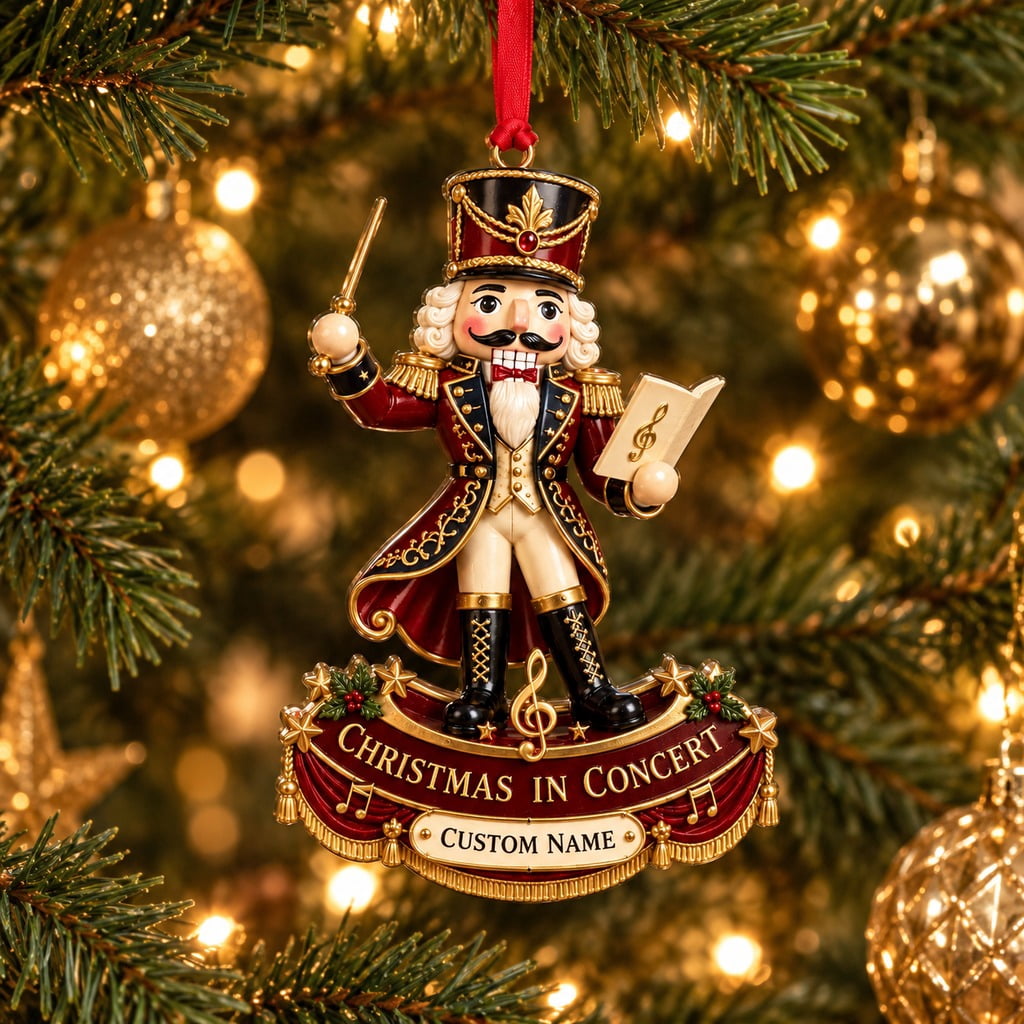 Personalized Christmas Ornament Nutcracker Conductor Music Gift