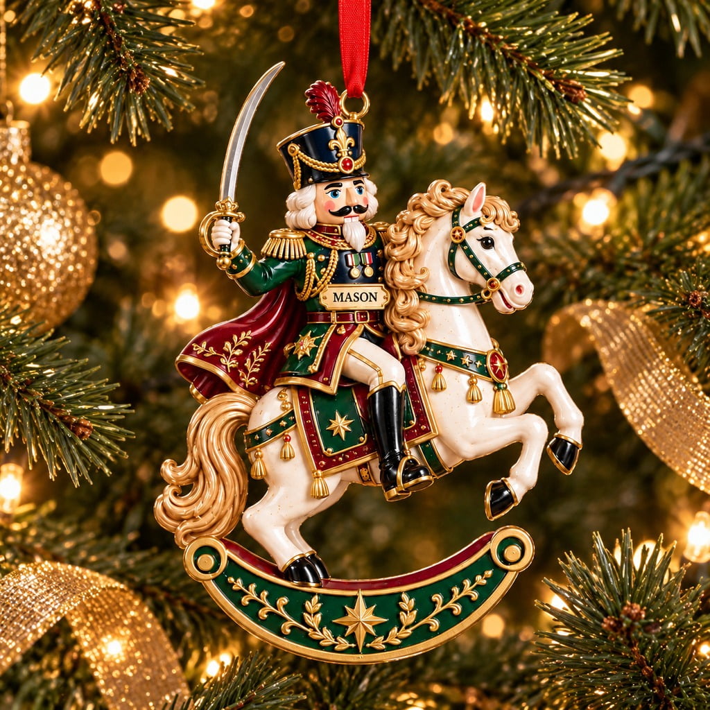 Mounted Nutcracker Officer Christmas Tree Ornament