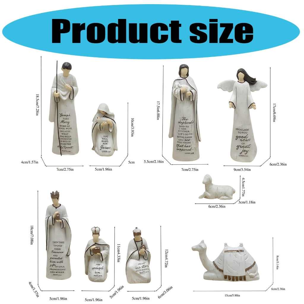 Jesscasday Baby Jesuses Holy Family Statue Miniature Christmas Nativity Scene Sculpture