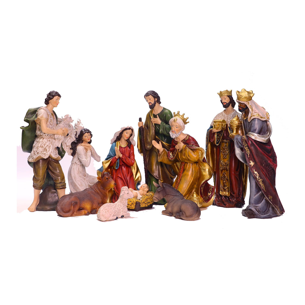 Zayton Nativity Set Christmas Nativity Scene Indoor 11 Piece 5 Inch Figures Holidays Décor Stable Birthday Gift