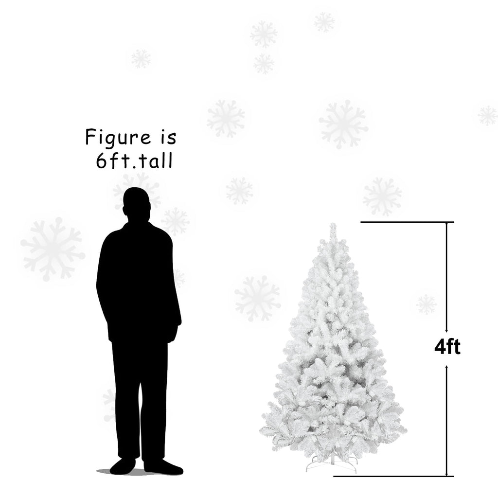 6 Ft White Christmas Tree with Memory Wire, 760 Tips Hinged Artificial PVC Tree, Easy Assembly Holiday Xmas Tree for Indoor Decor (Ornaments Not Included)