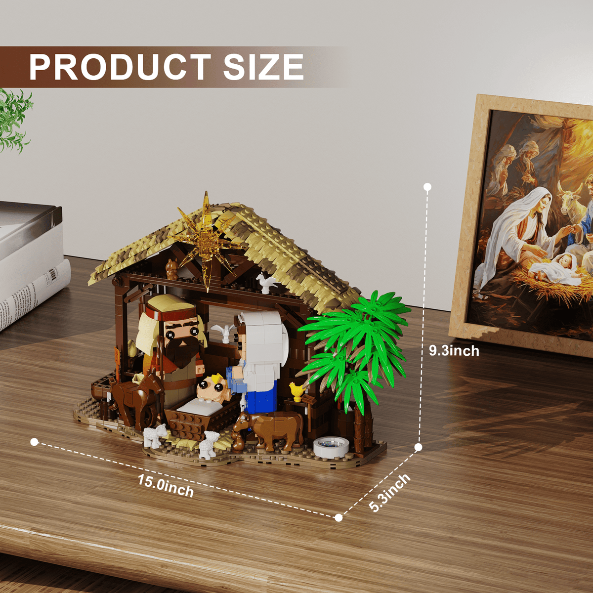 Jesus Building Block Set Nativity Scene Toys Decor for Home Office Tabletop Christian Easter Gifts