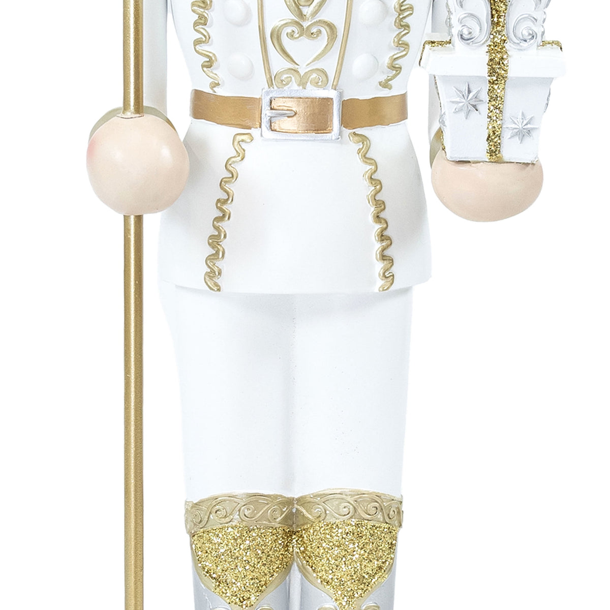 Sunnydaze Gold Polyresin Pierre the Fleur-de-Lis Nutcracker Christmas Statue, 47"