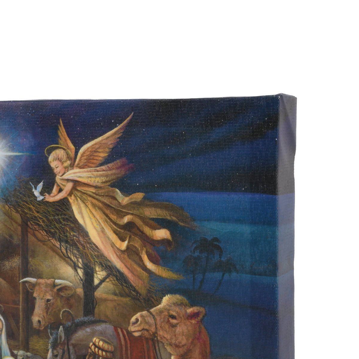 Prinz Miracle Night Nativity Scene 12" x 12" Canvas Christmas Wall Art, Multicolor