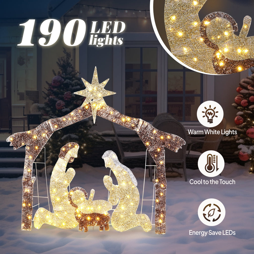EasingRoom Stunning 6Ft Outdoor Nativity Scene Lighted Outdoor Nativity Scene Christmas Holiday Decoration