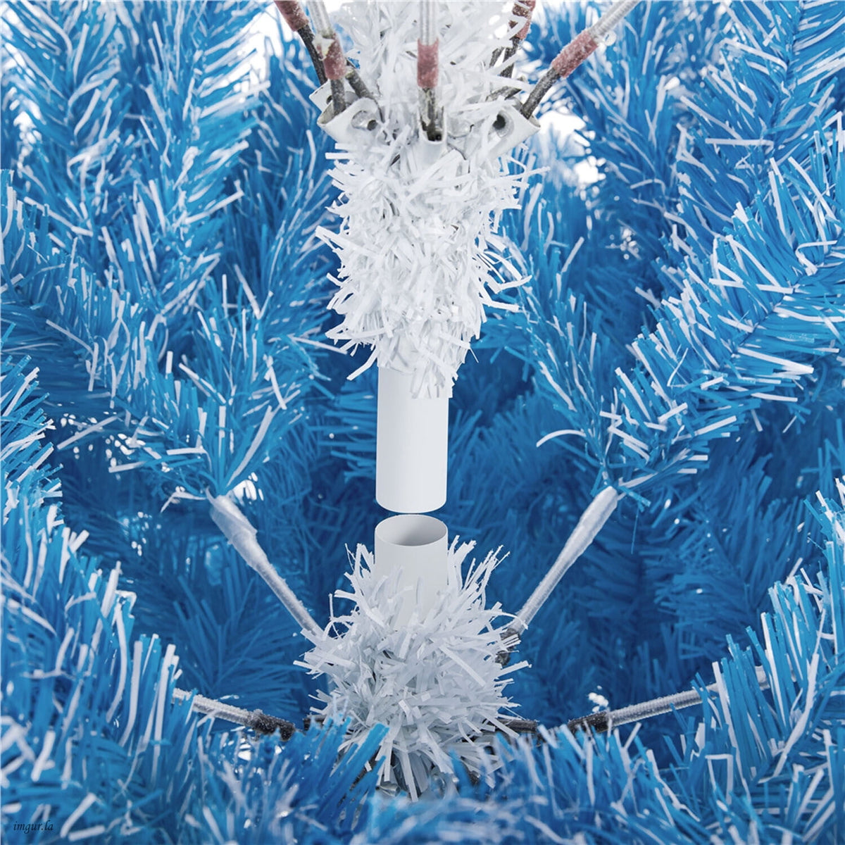 Alden Design 4.5 ft Pre-lit Flocked Christmas Tree with Warm Lights, Frosted White