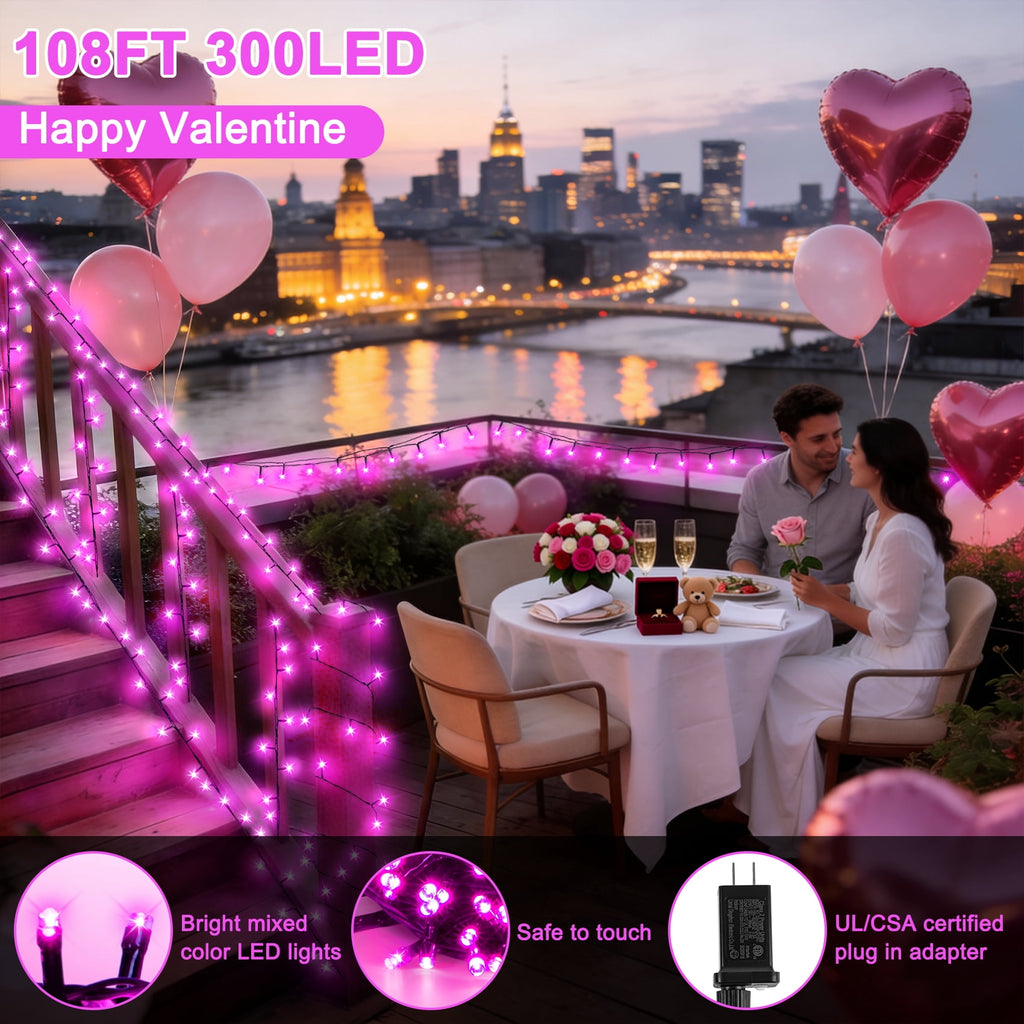 Scidweet Christmas String Lights, 105 FT 300 LED Twinkle Fairy Lights for Indoor Outdoor Christmas Tree Home Xmas Decorations, Multicolor
