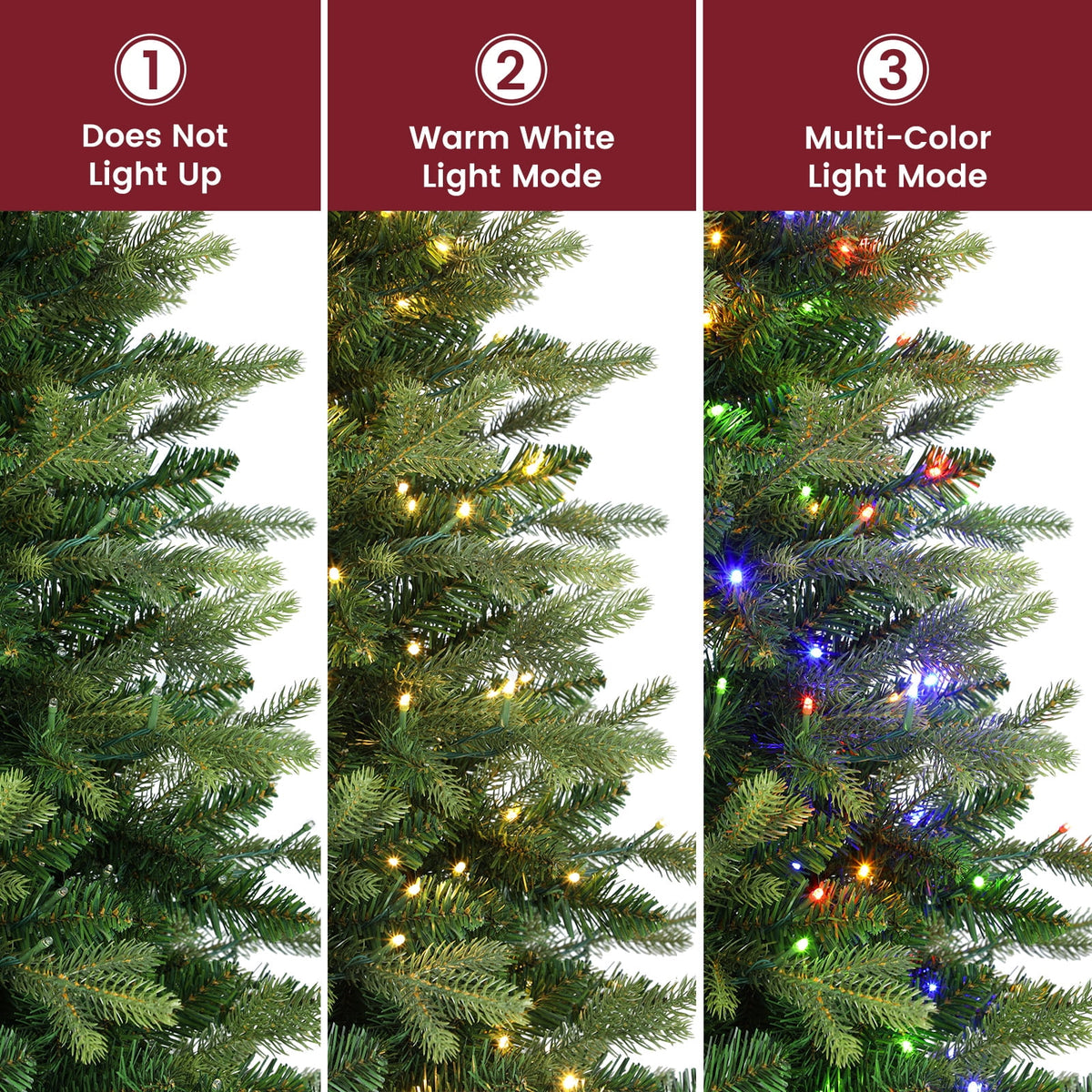 Lolsea 7ft Prelit PE Noble Fir Artificial Christmas Tree with Remote Control, Timer and Warm White & Multi-Color Lights