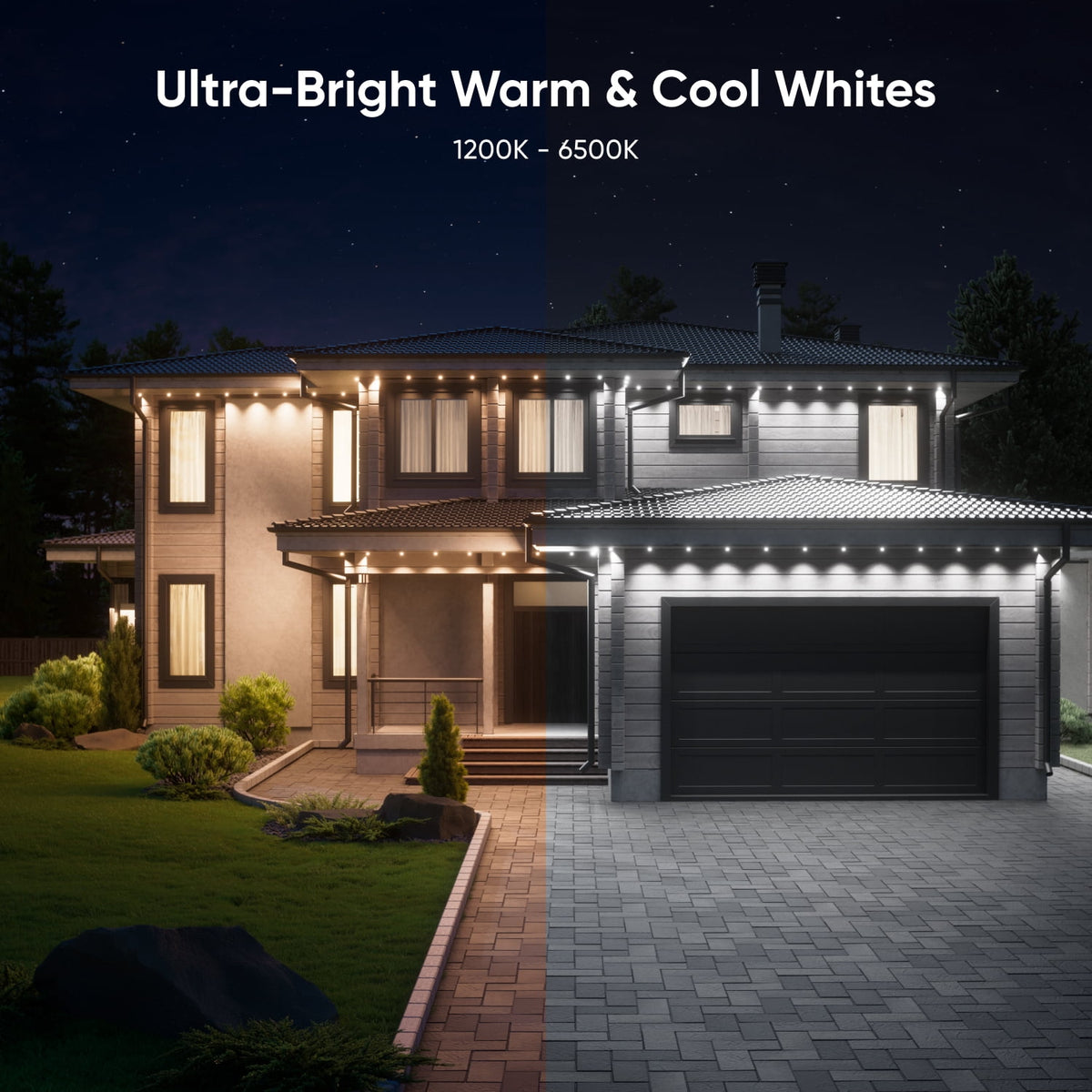 Nanoleaf 50ft Matter Smart Multicolor Permanent Outdoor Lights Smarter Kit with Side Clips – Plug-in RGBICW Addressable LED Pucks, Cuttable & Extendable
