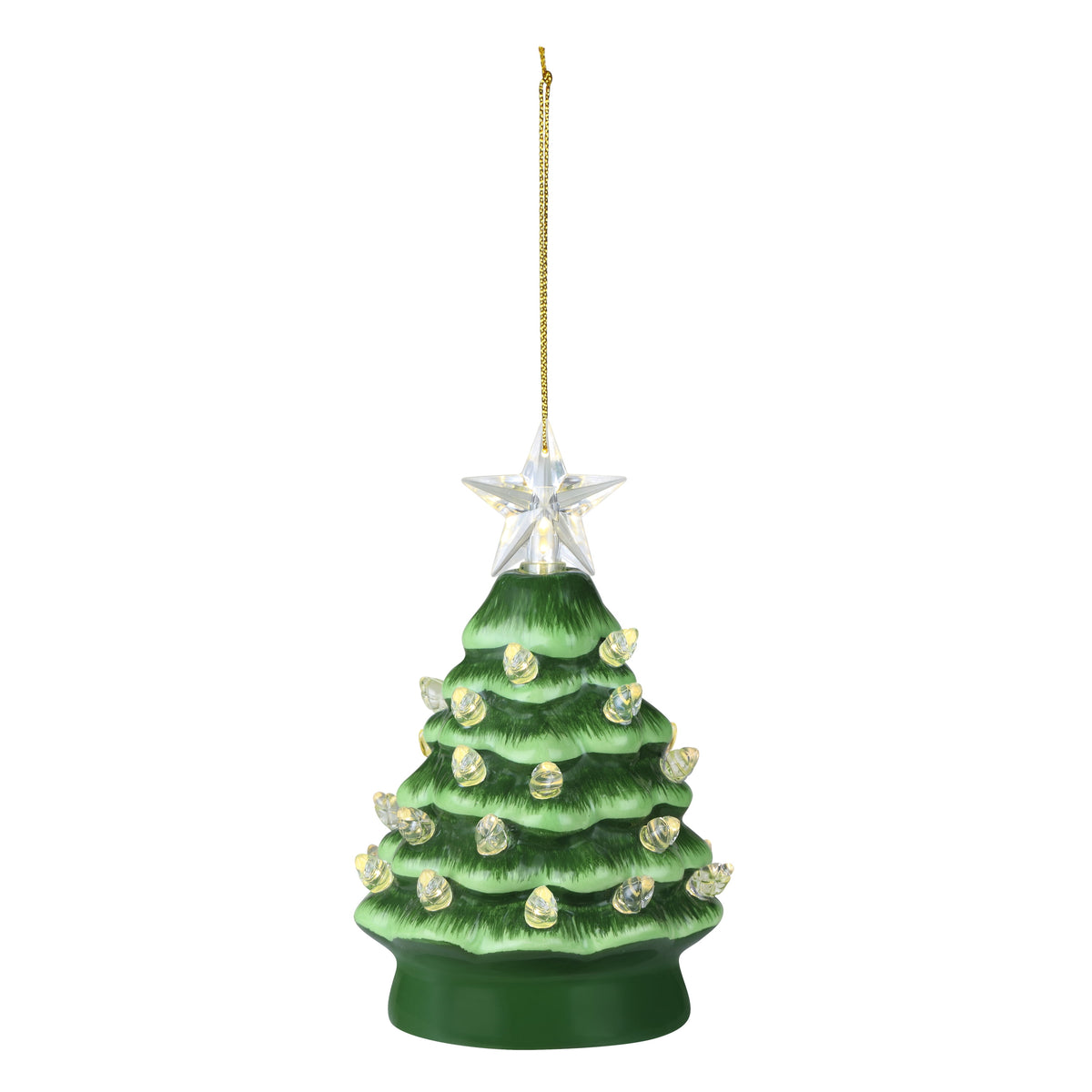 Mr. Christmas 5.25-Inch Nostalgic Tabletop Christmas Trees, Set of 3, White, LED Lights